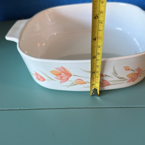 #2 Liter Corningware Peach Floral Pattern Casserole Dish - Picture 5 of 5